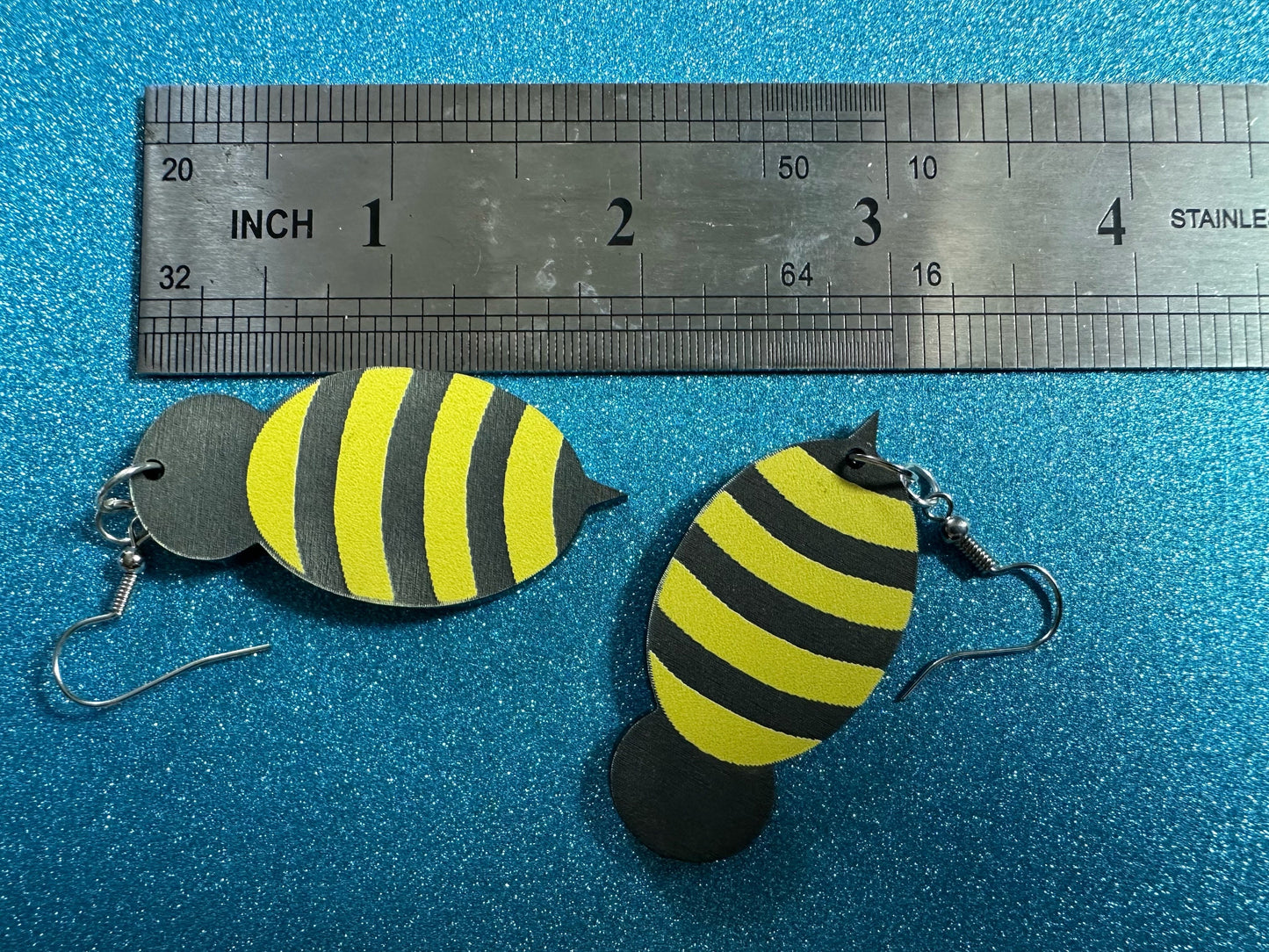 Honey Bee Earrings: Laser Cut Acrylic Bees, Wasps, Spicy Sky Raisins, Bumblebees, Insect, Honeybees, Insects, Best Gifts for Her/Him/Them