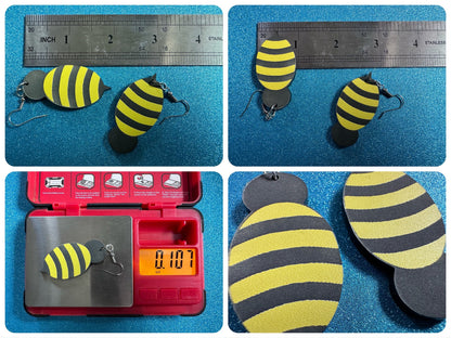 Honey Bee Earrings: Laser Cut Acrylic Bees, Wasps, Spicy Sky Raisins, Bumblebees, Insect, Honeybees, Insects, Best Gifts for Her/Him/Them