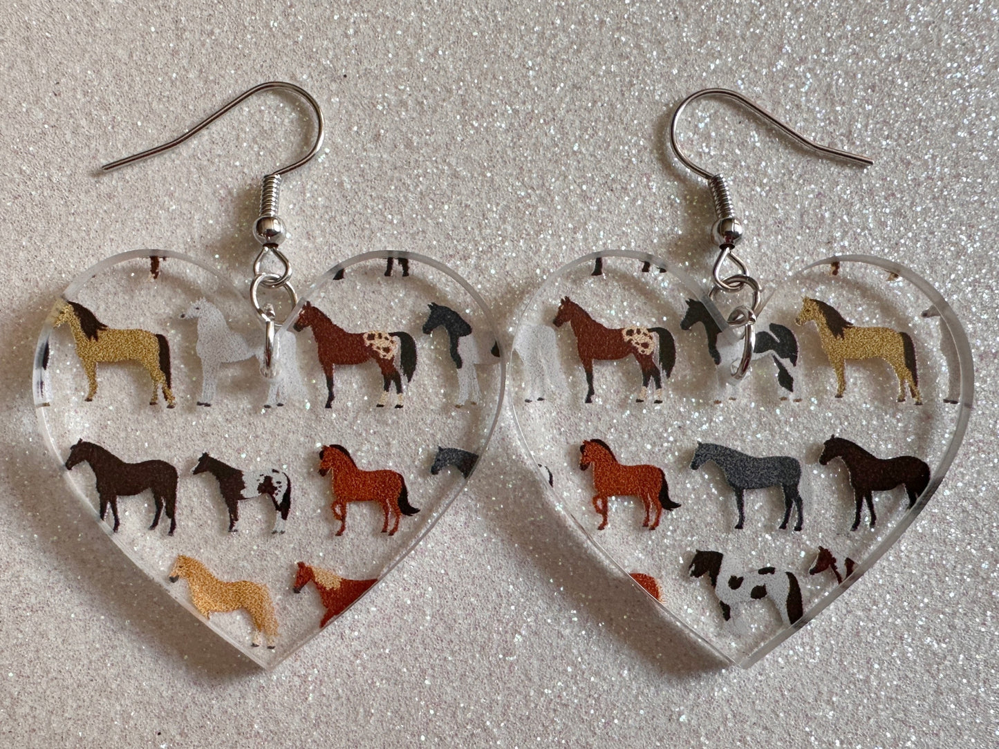 Horse Earrings: Laser Cut Acrylic Horses, Equine, Riding Camp, Cowboy, Pony, Love Horses, Horse Lover, Animals, Best Gifts for Her/Him/Them