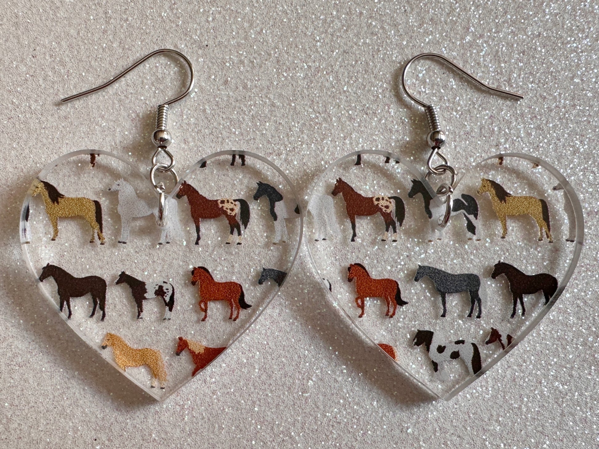 Horse Earrings: Laser Cut Acrylic Horses, Equine, Riding Camp, Cowboy, Pony, Love Horses, Horse Lover, Animals, Best Gifts for Her/Him/Them