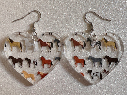 Horse Earrings: Laser Cut Acrylic Horses, Equine, Riding Camp, Cowboy, Pony, Love Horses, Horse Lover, Animals, Best Gifts for Her/Him/Them
