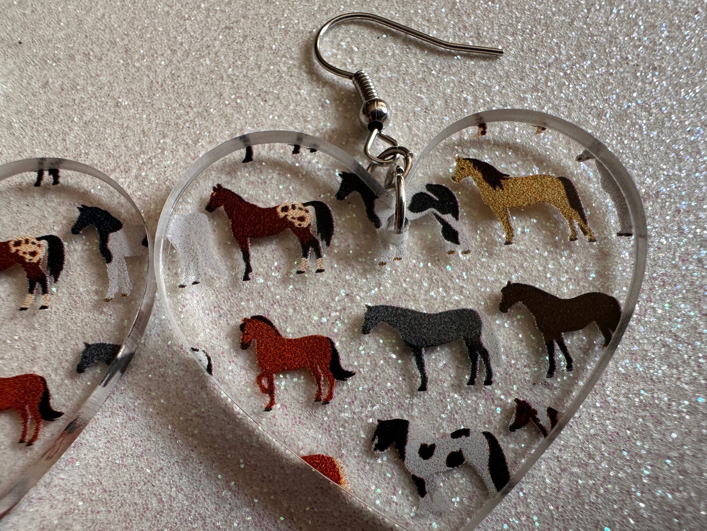 Horse Earrings: Laser Cut Acrylic Horses, Equine, Riding Camp, Cowboy, Pony, Love Horses, Horse Lover, Animals, Best Gifts for Her/Him/Them