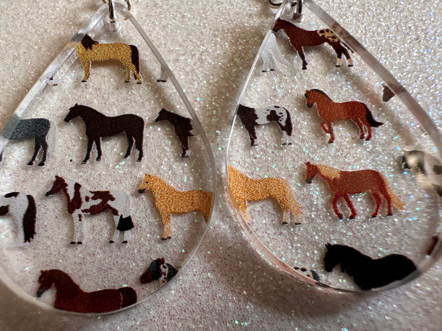 Horse Earrings: Laser Cut Acrylic Horses, Equine, Riding Camp, Cowboy, Pony, Love Horses, Horse Lover, Animals, Best Gifts for Her/Him/Them