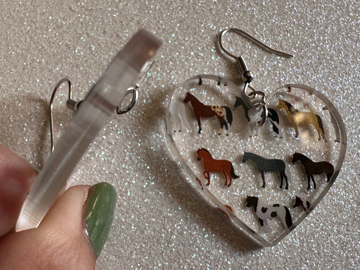 Horse Earrings: Laser Cut Acrylic Horses, Equine, Riding Camp, Cowboy, Pony, Love Horses, Horse Lover, Animals, Best Gifts for Her/Him/Them