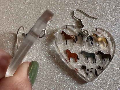 Horse Earrings: Laser Cut Acrylic Horses, Equine, Riding Camp, Cowboy, Pony, Love Horses, Horse Lover, Animals, Best Gifts for Her/Him/Them