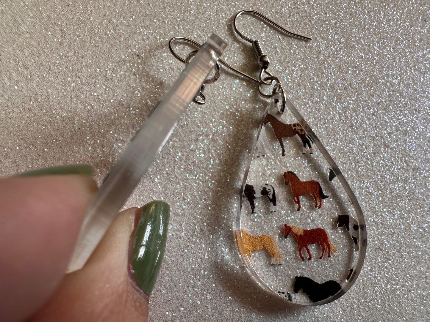 Horse Earrings: Laser Cut Acrylic Horses, Equine, Riding Camp, Cowboy, Pony, Love Horses, Horse Lover, Animals, Best Gifts for Her/Him/Them