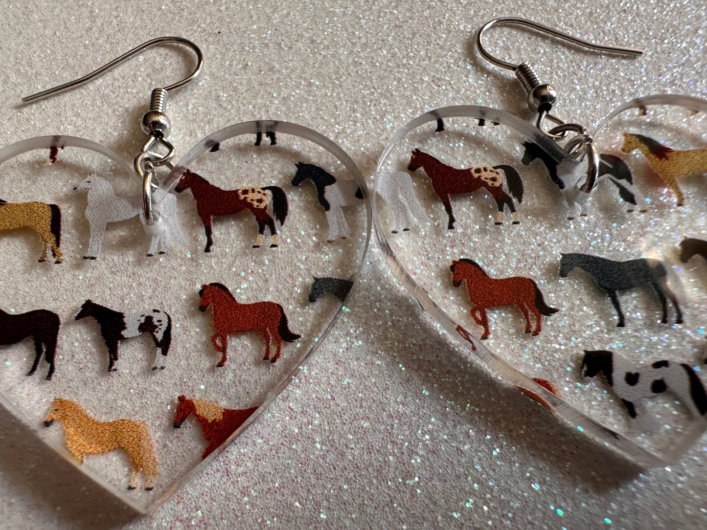 Horse Earrings: Laser Cut Acrylic Horses, Equine, Riding Camp, Cowboy, Pony, Love Horses, Horse Lover, Animals, Best Gifts for Her/Him/Them