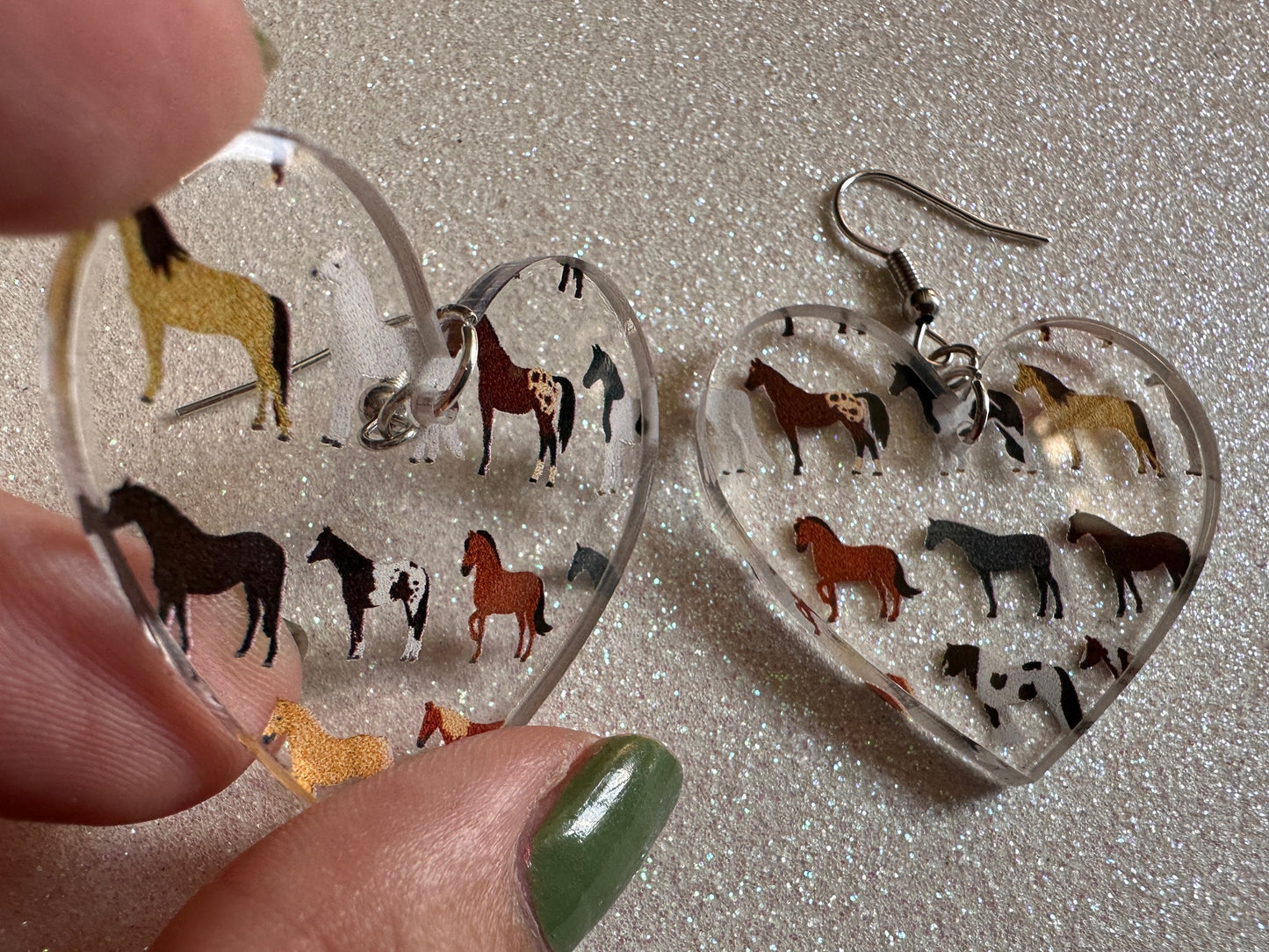 Horse Earrings: Laser Cut Acrylic Horses, Equine, Riding Camp, Cowboy, Pony, Love Horses, Horse Lover, Animals, Best Gifts for Her/Him/Them