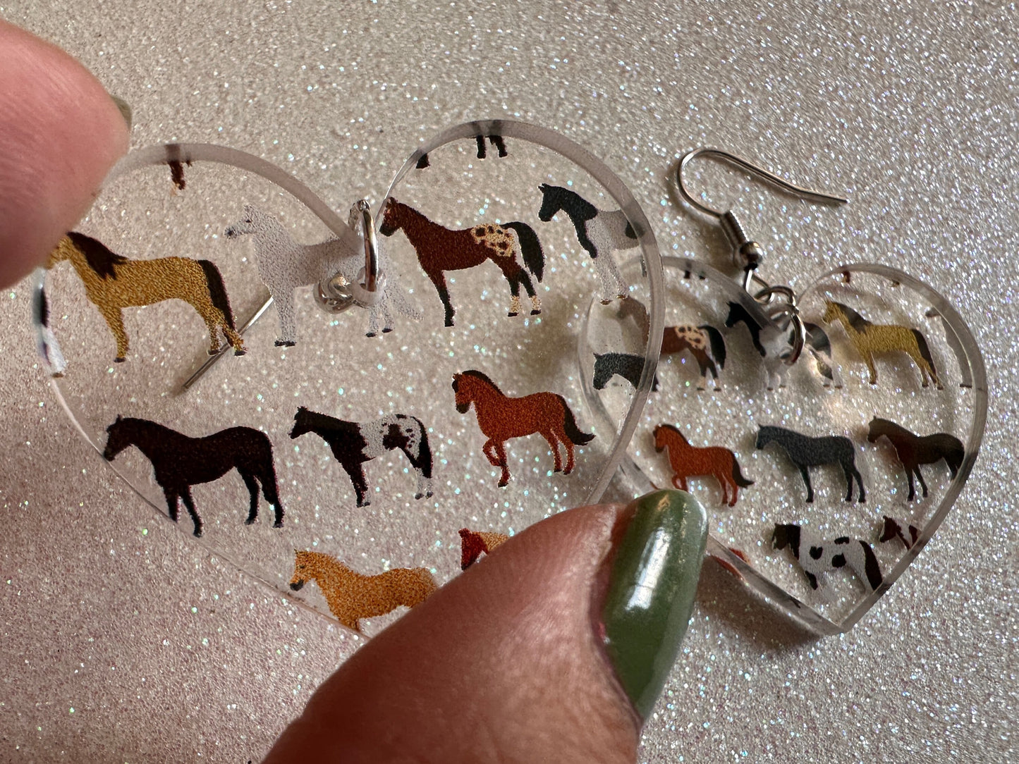 Horse Earrings: Laser Cut Acrylic Horses, Equine, Riding Camp, Cowboy, Pony, Love Horses, Horse Lover, Animals, Best Gifts for Her/Him/Them