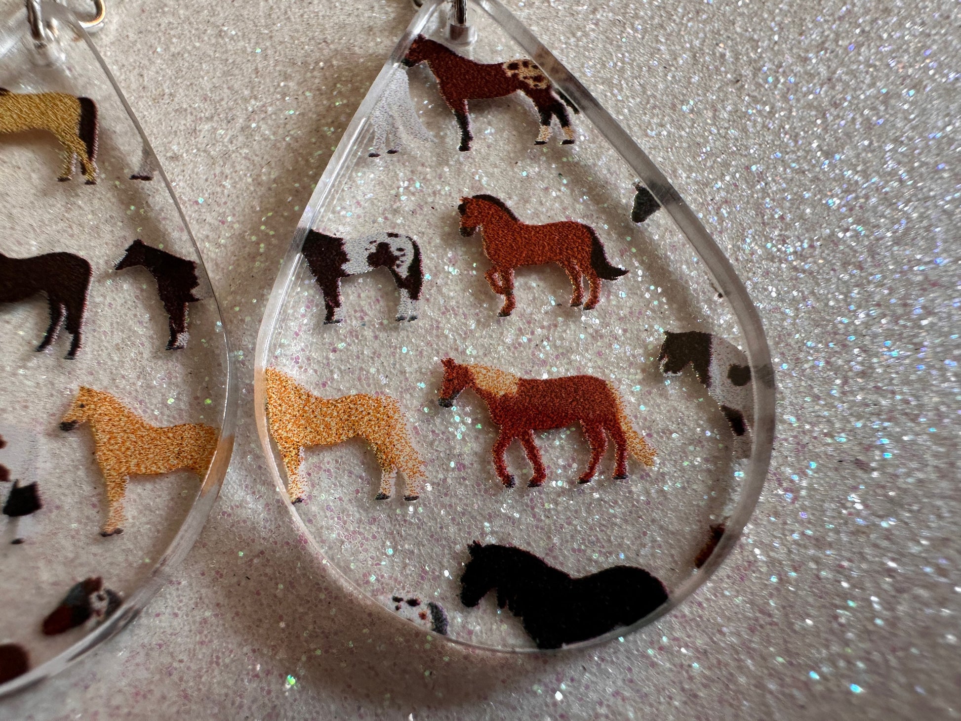 Horse Earrings: Laser Cut Acrylic Horses, Equine, Riding Camp, Cowboy, Pony, Love Horses, Horse Lover, Animals, Best Gifts for Her/Him/Them