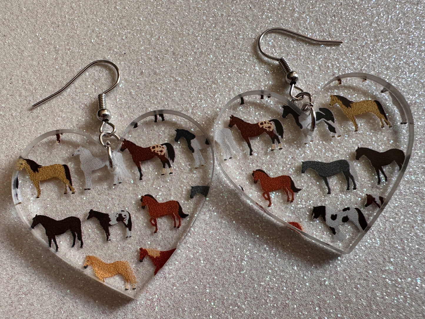 Horse Earrings: Laser Cut Acrylic Horses, Equine, Riding Camp, Cowboy, Pony, Love Horses, Horse Lover, Animals, Best Gifts for Her/Him/Them