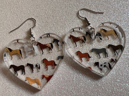 Horse Earrings: Laser Cut Acrylic Horses, Equine, Riding Camp, Cowboy, Pony, Love Horses, Horse Lover, Animals, Best Gifts for Her/Him/Them