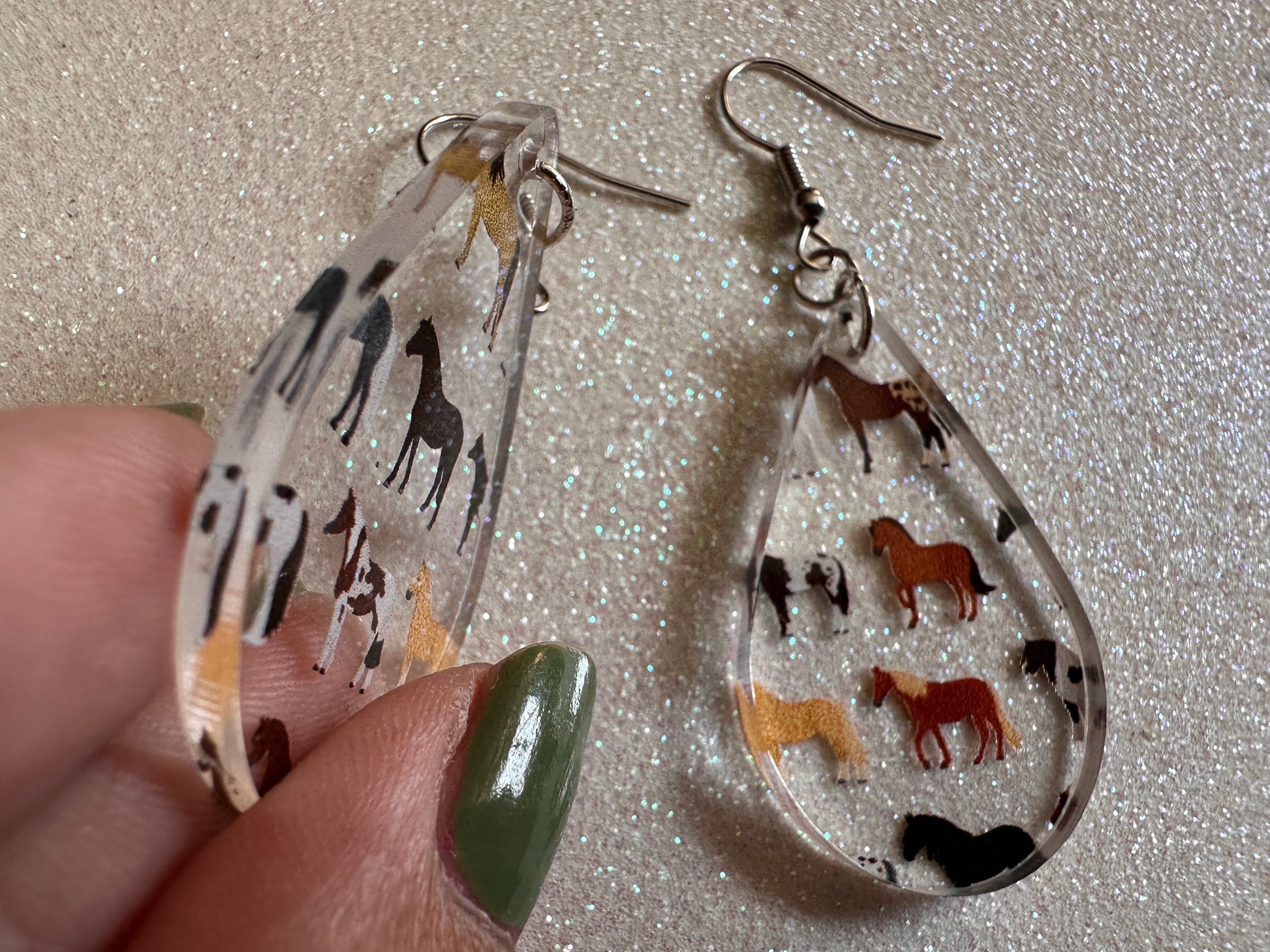 Horse Earrings: Laser Cut Acrylic Horses, Equine, Riding Camp, Cowboy, Pony, Love Horses, Horse Lover, Animals, Best Gifts for Her/Him/Them