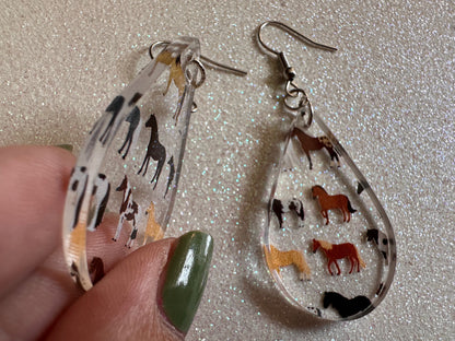 Horse Earrings: Laser Cut Acrylic Horses, Equine, Riding Camp, Cowboy, Pony, Love Horses, Horse Lover, Animals, Best Gifts for Her/Him/Them