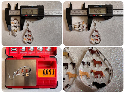 Horse Earrings: Laser Cut Acrylic Horses, Equine, Riding Camp, Cowboy, Pony, Love Horses, Horse Lover, Animals, Best Gifts for Her/Him/Them