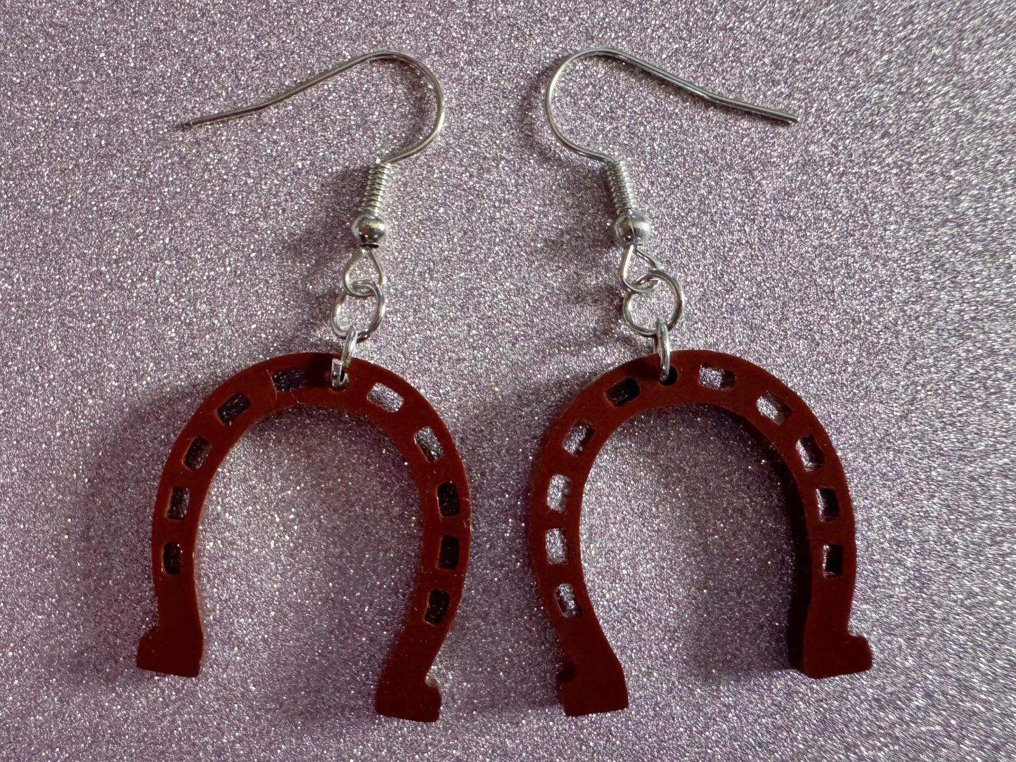 Horse Shoe Earrings: Laser Cut Acrylic Horse Shoes, Western Theme, Cowboy, Horses, Riding, Lucky, Horseshoes, Best Gifts for Her/Him/Them