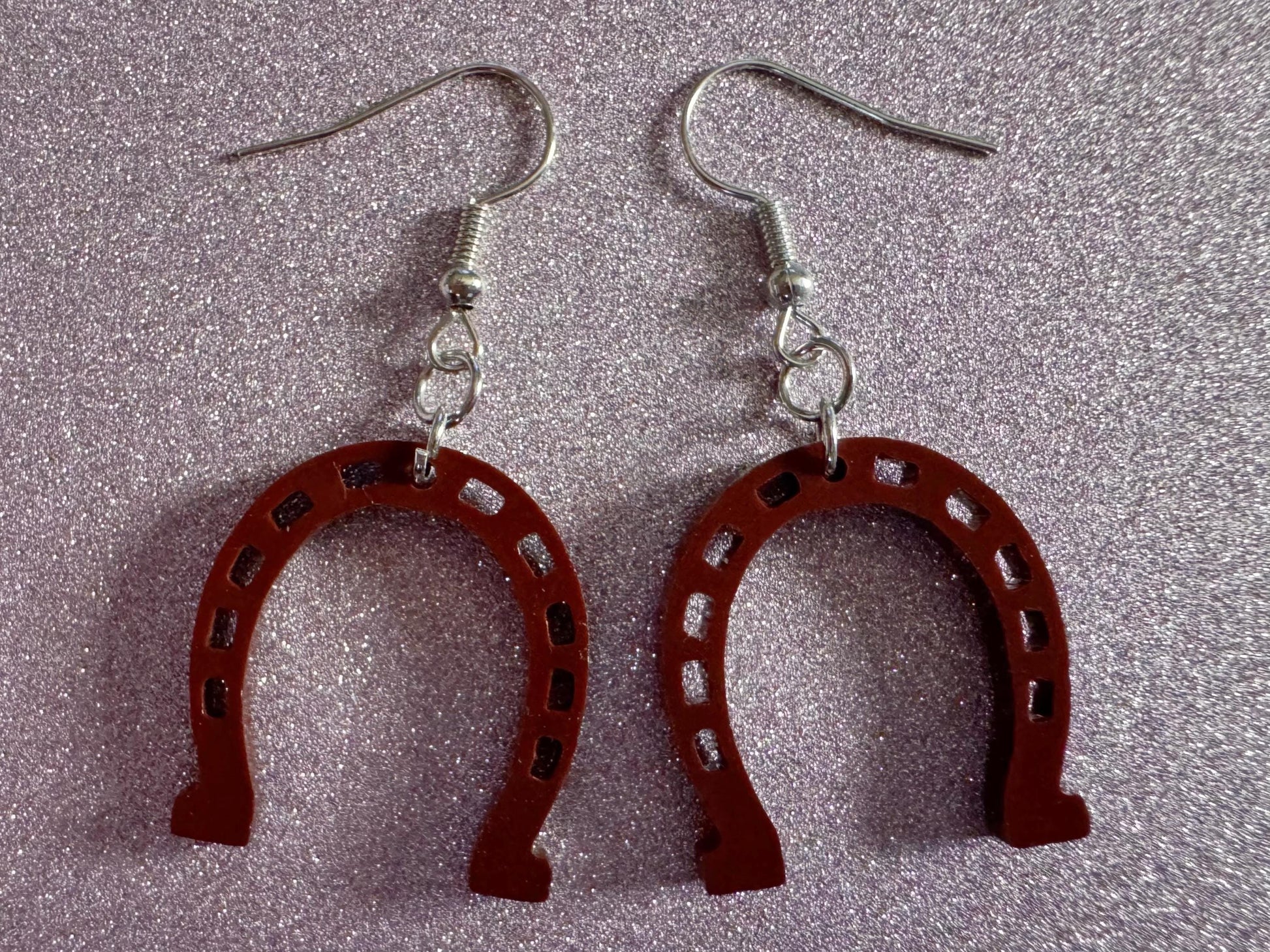 Horse Shoe Earrings: Laser Cut Acrylic Horse Shoes, Western Theme, Cowboy, Horses, Riding, Lucky, Horseshoes, Best Gifts for Her/Him/Them