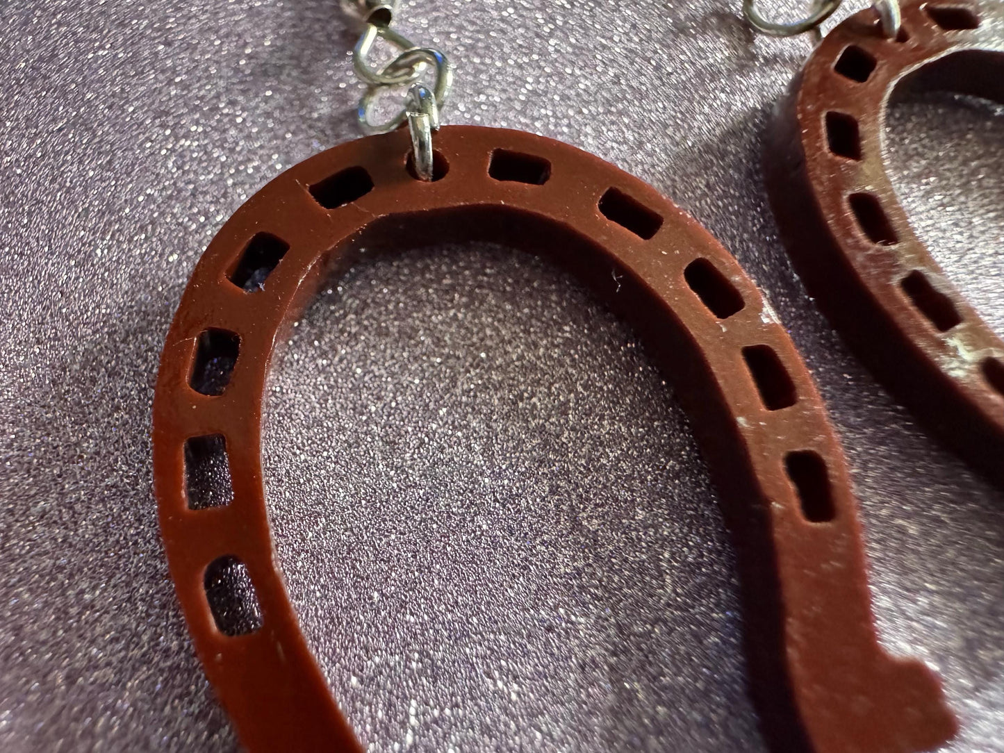 Horse Shoe Earrings: Laser Cut Acrylic Horse Shoes, Western Theme, Cowboy, Horses, Riding, Lucky, Horseshoes, Best Gifts for Her/Him/Them