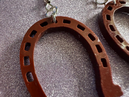 Horse Shoe Earrings: Laser Cut Acrylic Horse Shoes, Western Theme, Cowboy, Horses, Riding, Lucky, Horseshoes, Best Gifts for Her/Him/Them