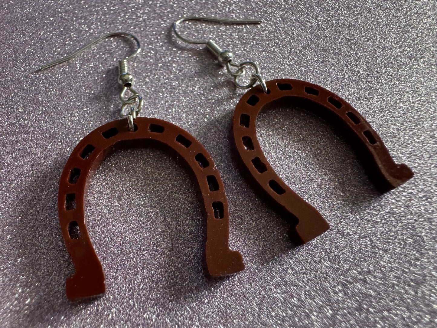 Horse Shoe Earrings: Laser Cut Acrylic Horse Shoes, Western Theme, Cowboy, Horses, Riding, Lucky, Horseshoes, Best Gifts for Her/Him/Them