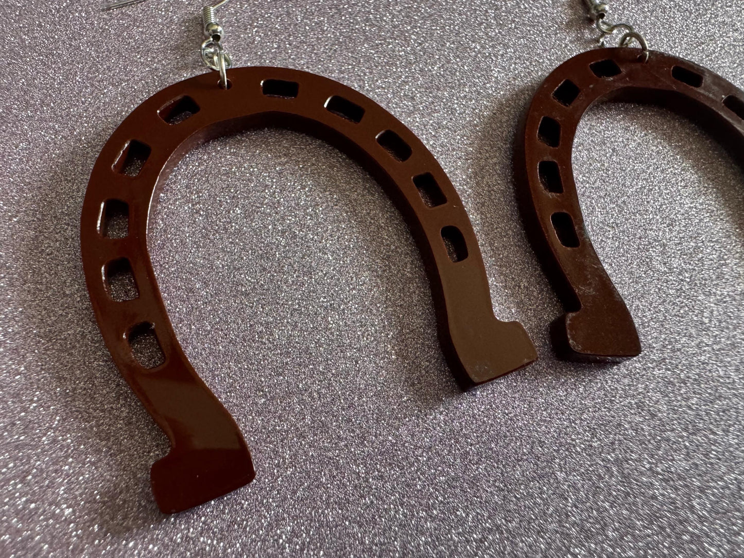 Horse Shoe Earrings: Laser Cut Acrylic Horse Shoes, Western Theme, Cowboy, Horses, Riding, Lucky, Horseshoes, Best Gifts for Her/Him/Them