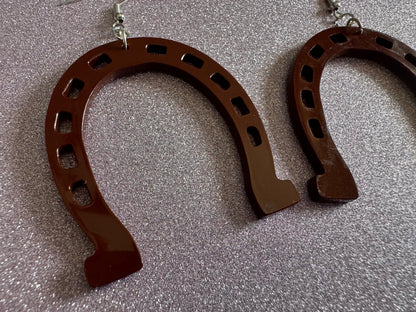 Horse Shoe Earrings: Laser Cut Acrylic Horse Shoes, Western Theme, Cowboy, Horses, Riding, Lucky, Horseshoes, Best Gifts for Her/Him/Them