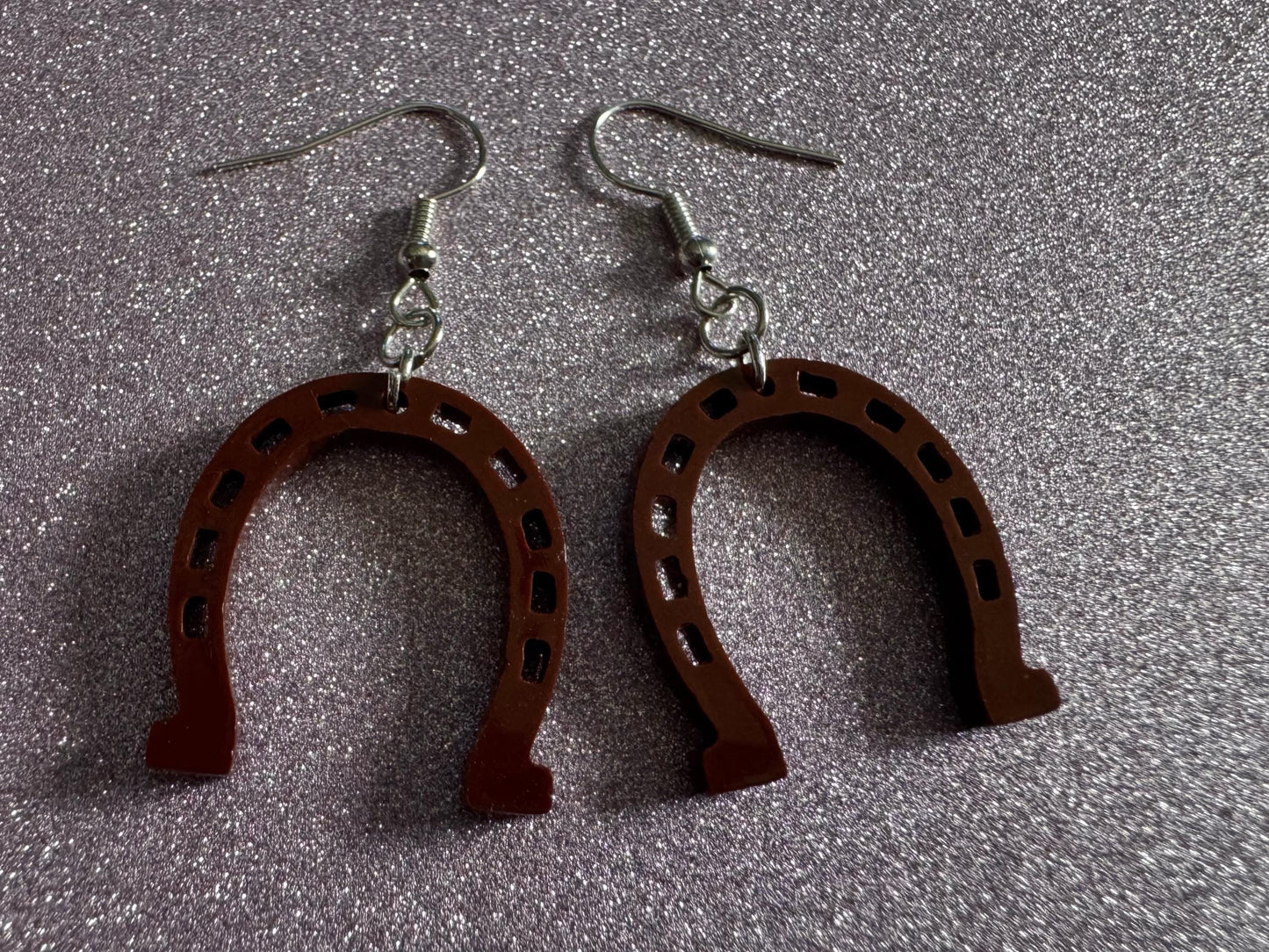 Horse Shoe Earrings: Laser Cut Acrylic Horse Shoes, Western Theme, Cowboy, Horses, Riding, Lucky, Horseshoes, Best Gifts for Her/Him/Them