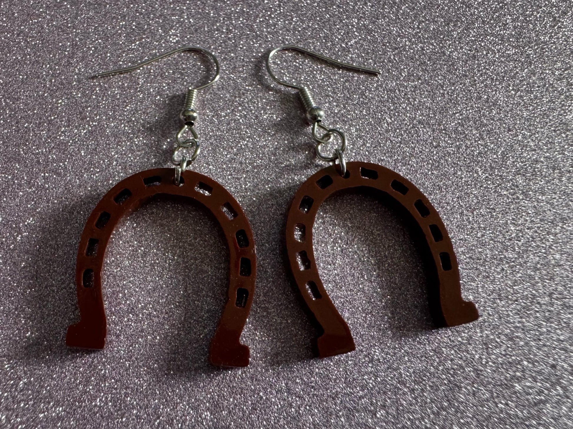 Horse Shoe Earrings: Laser Cut Acrylic Horse Shoes, Western Theme, Cowboy, Horses, Riding, Lucky, Horseshoes, Best Gifts for Her/Him/Them