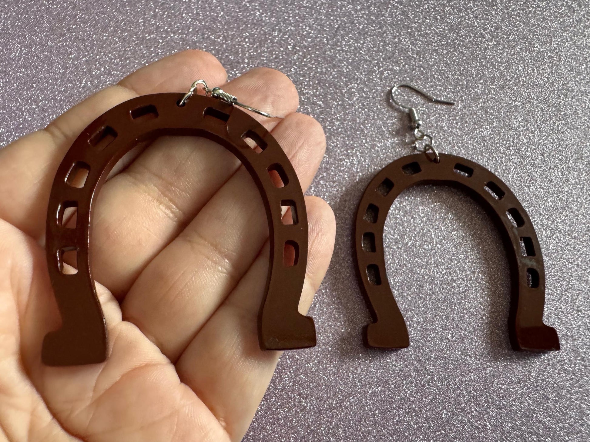 Horse Shoe Earrings: Laser Cut Acrylic Horse Shoes, Western Theme, Cowboy, Horses, Riding, Lucky, Horseshoes, Best Gifts for Her/Him/Them