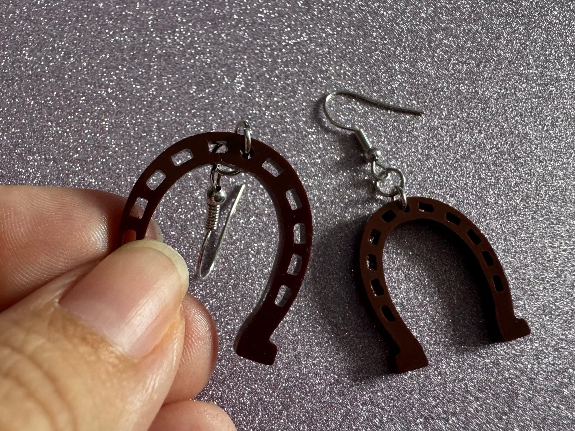 Horse Shoe Earrings: Laser Cut Acrylic Horse Shoes, Western Theme, Cowboy, Horses, Riding, Lucky, Horseshoes, Best Gifts for Her/Him/Them