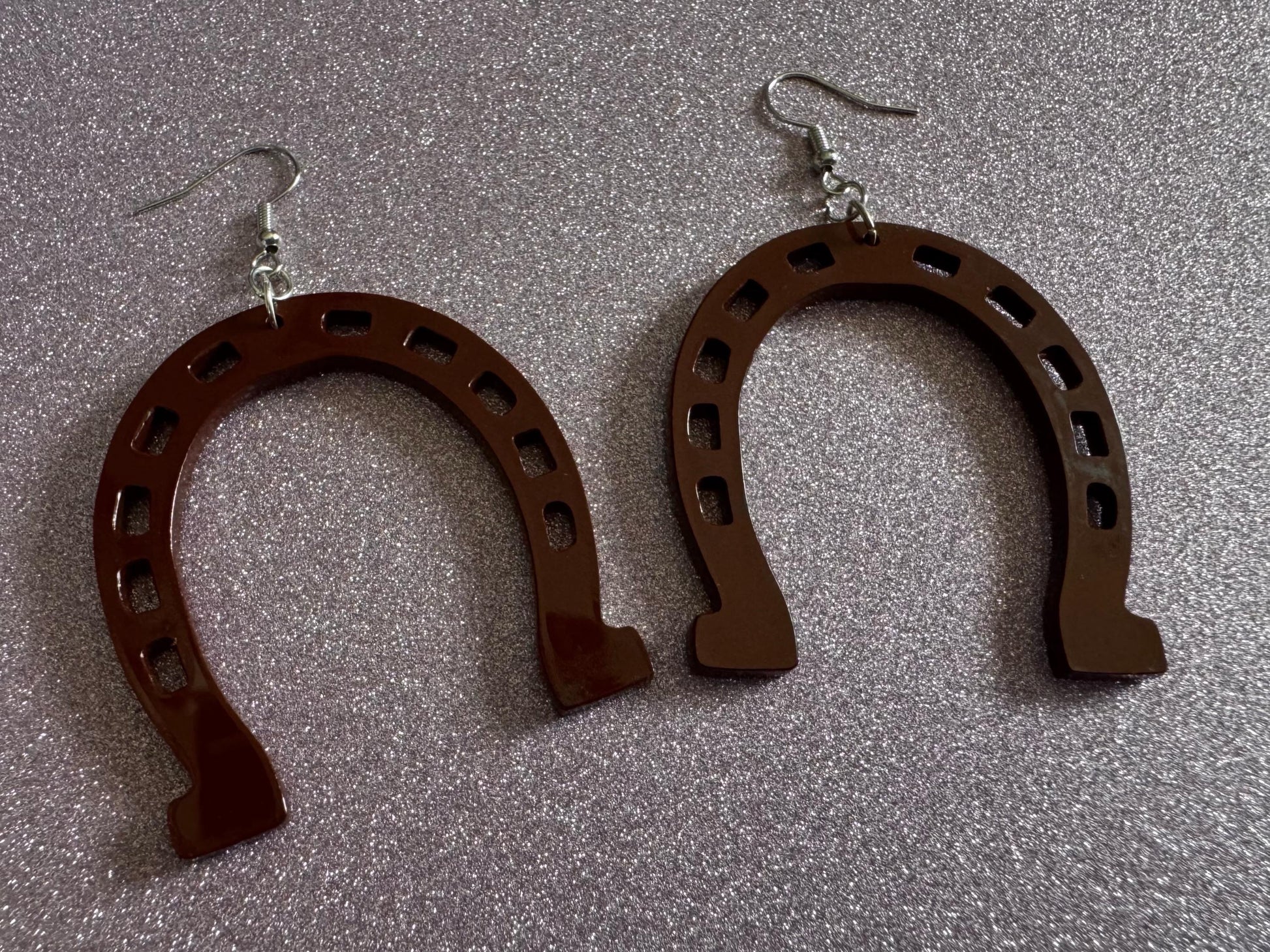 Horse Shoe Earrings: Laser Cut Acrylic Horse Shoes, Western Theme, Cowboy, Horses, Riding, Lucky, Horseshoes, Best Gifts for Her/Him/Them