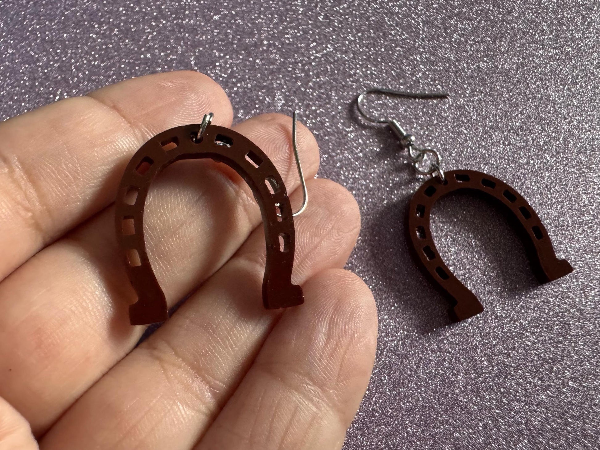 Horse Shoe Earrings: Laser Cut Acrylic Horse Shoes, Western Theme, Cowboy, Horses, Riding, Lucky, Horseshoes, Best Gifts for Her/Him/Them