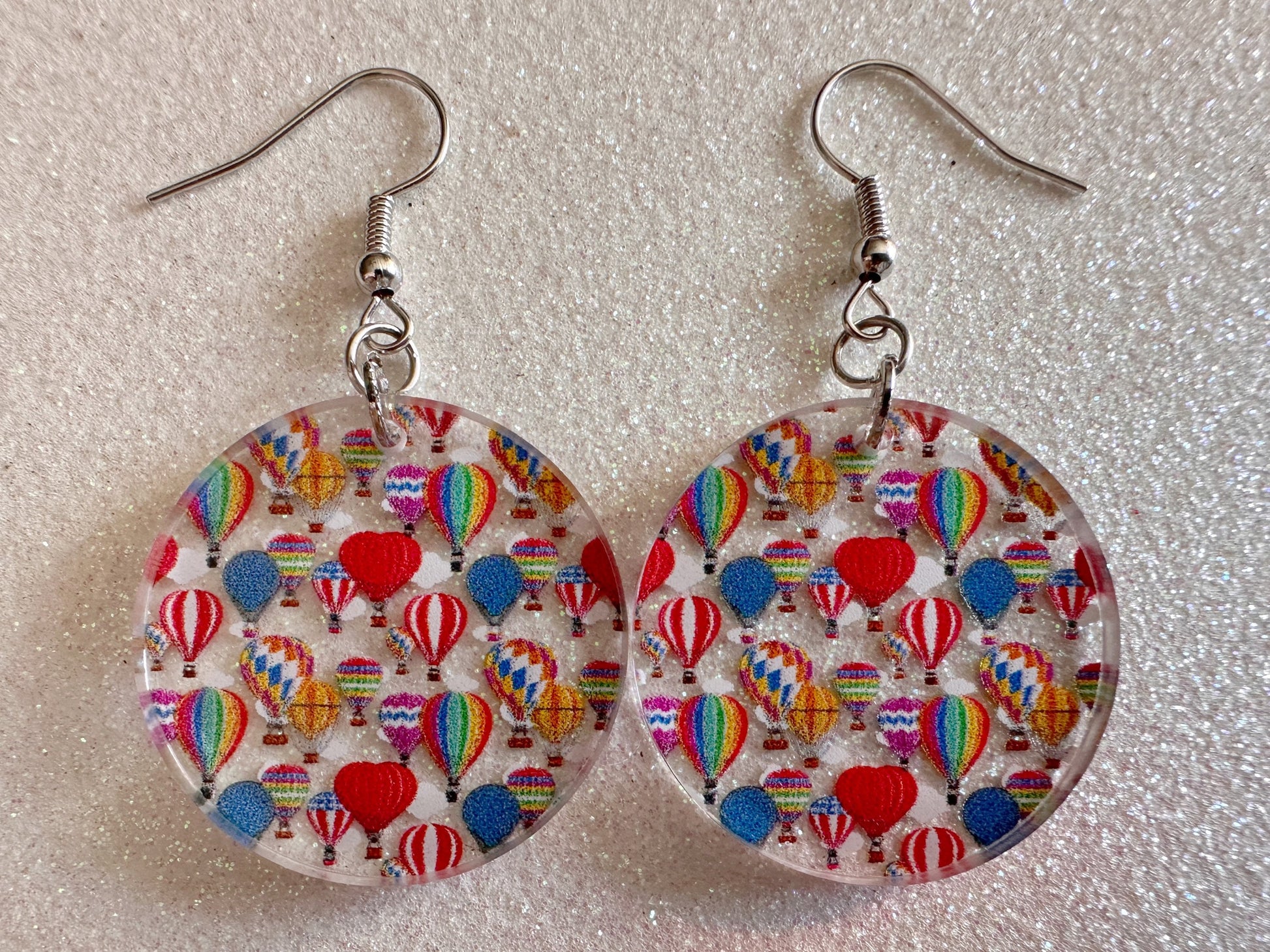 Hot Air Balloon Earrings: Laser Cut Acrylic Earrings, Travel, Globetrotter, Adventure, Hot Air Balloon Festival, Best Gifts for Her/Him/Them