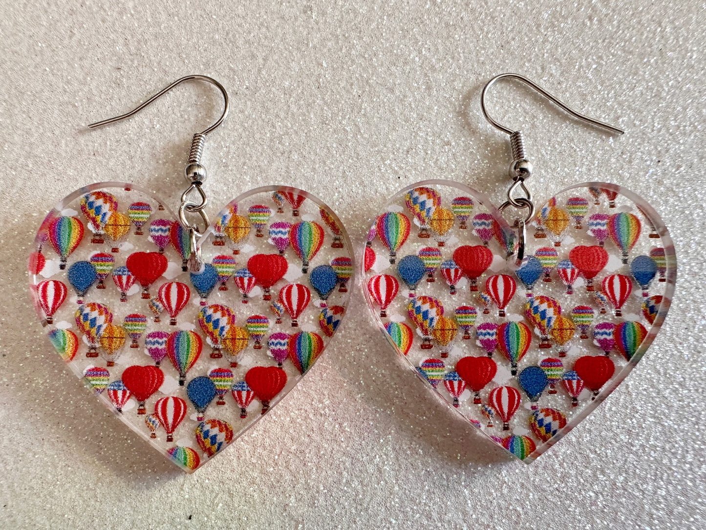 Hot Air Balloon Earrings: Laser Cut Acrylic Earrings, Travel, Globetrotter, Adventure, Hot Air Balloon Festival, Best Gifts for Her/Him/Them