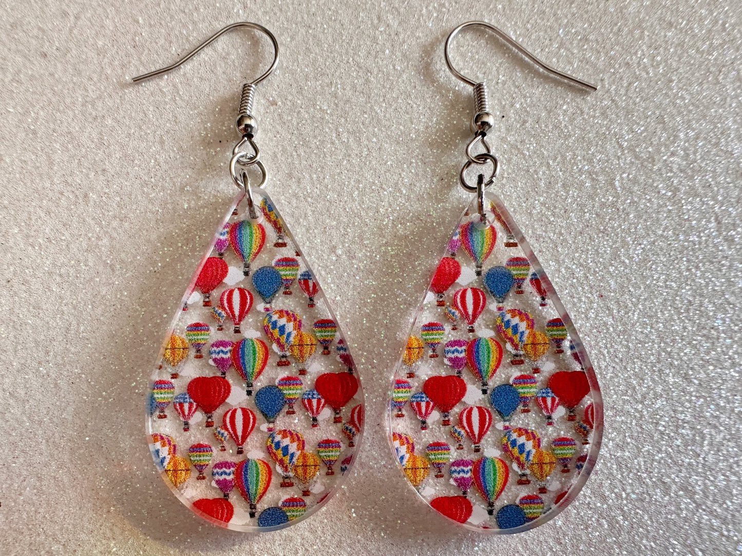 Hot Air Balloon Earrings: Laser Cut Acrylic Earrings, Travel, Globetrotter, Adventure, Hot Air Balloon Festival, Best Gifts for Her/Him/Them