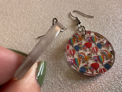 Hot Air Balloon Earrings: Laser Cut Acrylic Earrings, Travel, Globetrotter, Adventure, Hot Air Balloon Festival, Best Gifts for Her/Him/Them
