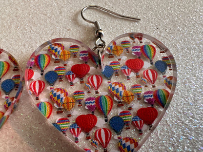Hot Air Balloon Earrings: Laser Cut Acrylic Earrings, Travel, Globetrotter, Adventure, Hot Air Balloon Festival, Best Gifts for Her/Him/Them