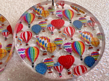 Hot Air Balloon Earrings: Laser Cut Acrylic Earrings, Travel, Globetrotter, Adventure, Hot Air Balloon Festival, Best Gifts for Her/Him/Them