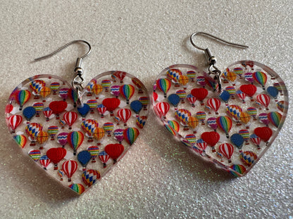 Hot Air Balloon Earrings: Laser Cut Acrylic Earrings, Travel, Globetrotter, Adventure, Hot Air Balloon Festival, Best Gifts for Her/Him/Them