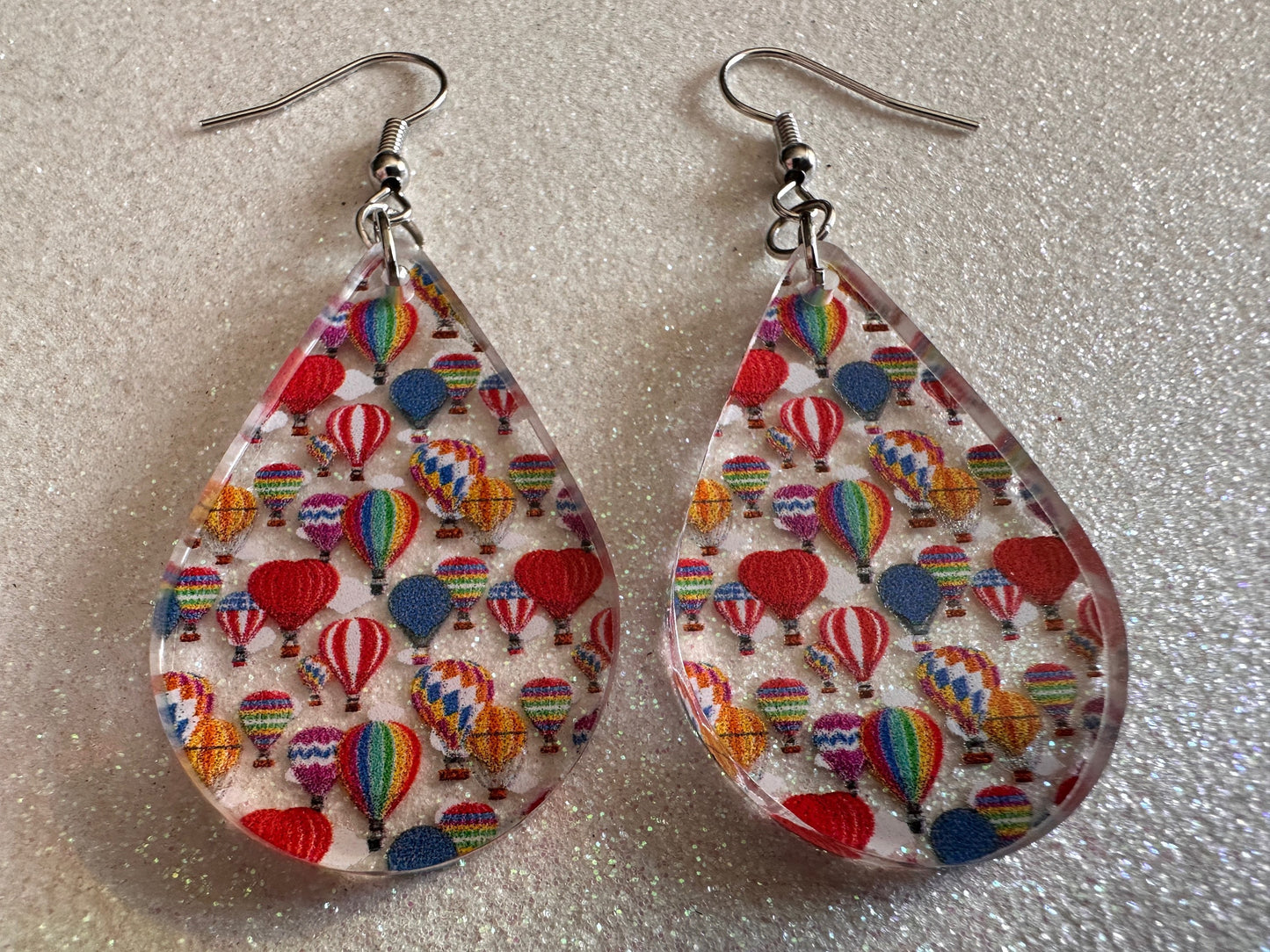 Hot Air Balloon Earrings: Laser Cut Acrylic Earrings, Travel, Globetrotter, Adventure, Hot Air Balloon Festival, Best Gifts for Her/Him/Them