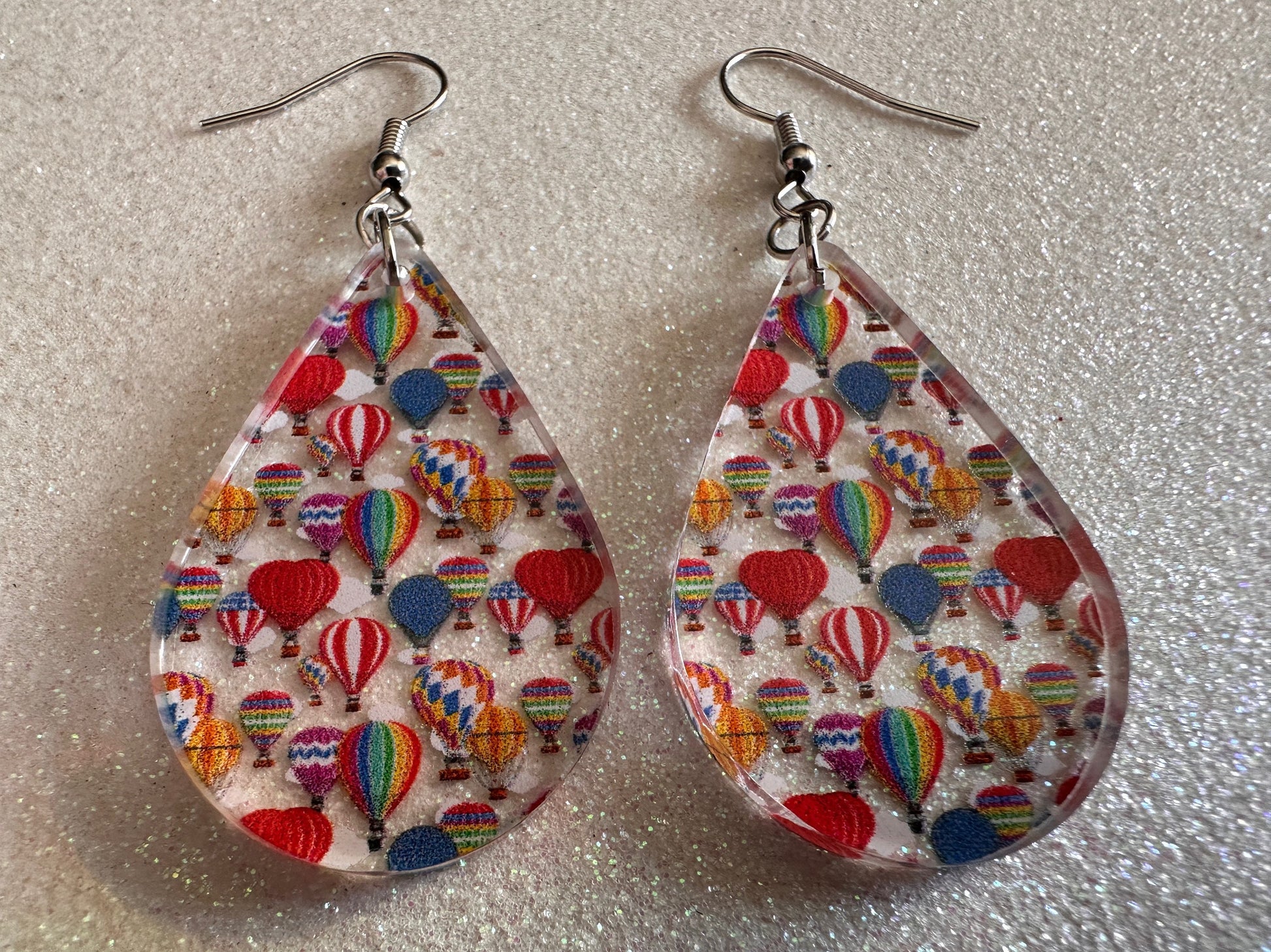Hot Air Balloon Earrings: Laser Cut Acrylic Earrings, Travel, Globetrotter, Adventure, Hot Air Balloon Festival, Best Gifts for Her/Him/Them