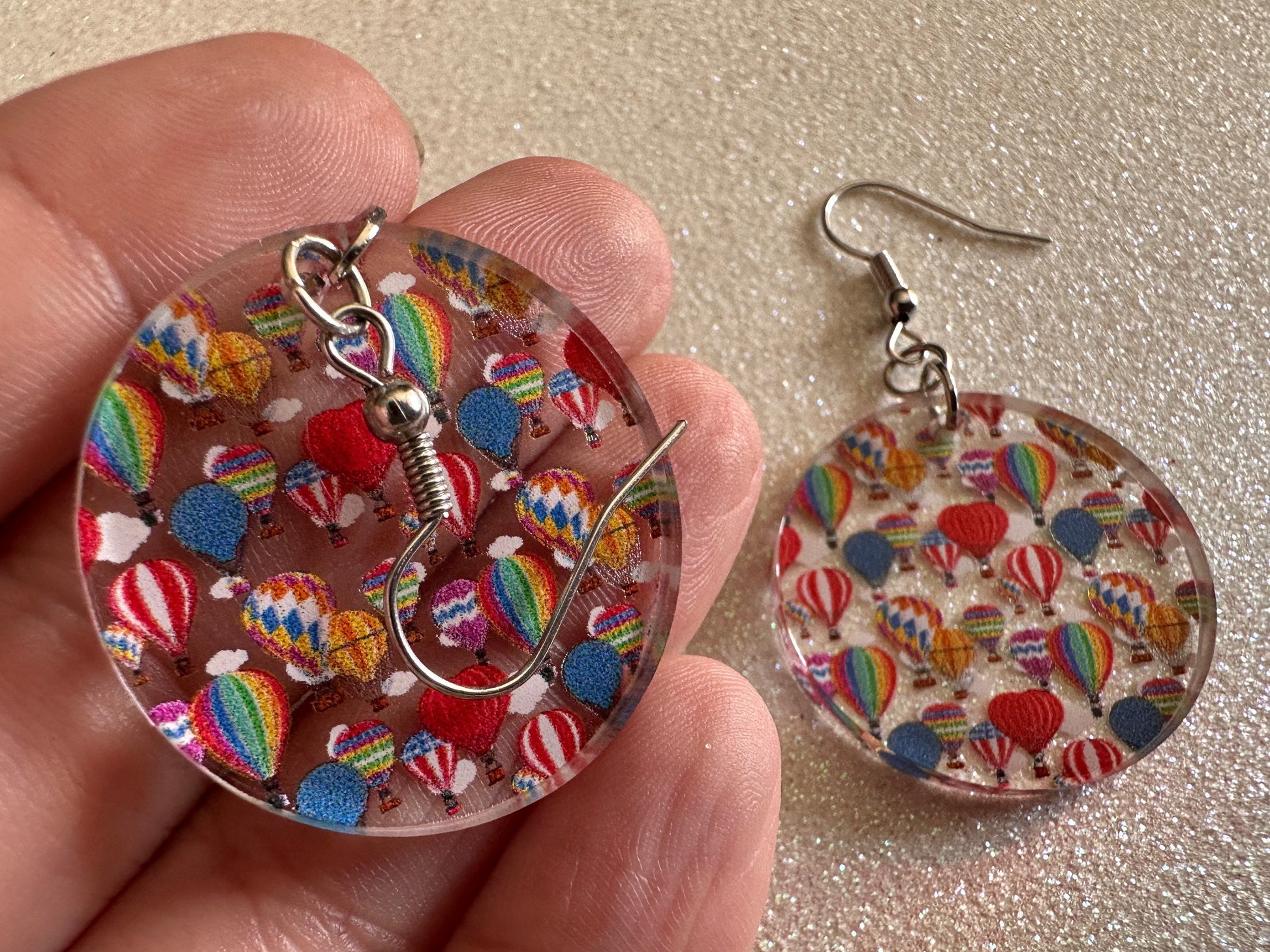 Hot Air Balloon Earrings: Laser Cut Acrylic Earrings, Travel, Globetrotter, Adventure, Hot Air Balloon Festival, Best Gifts for Her/Him/Them