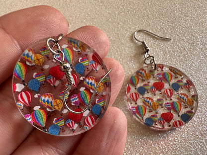 Hot Air Balloon Earrings: Laser Cut Acrylic Earrings, Travel, Globetrotter, Adventure, Hot Air Balloon Festival, Best Gifts for Her/Him/Them