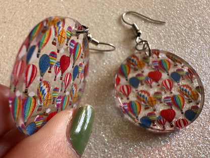 Hot Air Balloon Earrings: Laser Cut Acrylic Earrings, Travel, Globetrotter, Adventure, Hot Air Balloon Festival, Best Gifts for Her/Him/Them