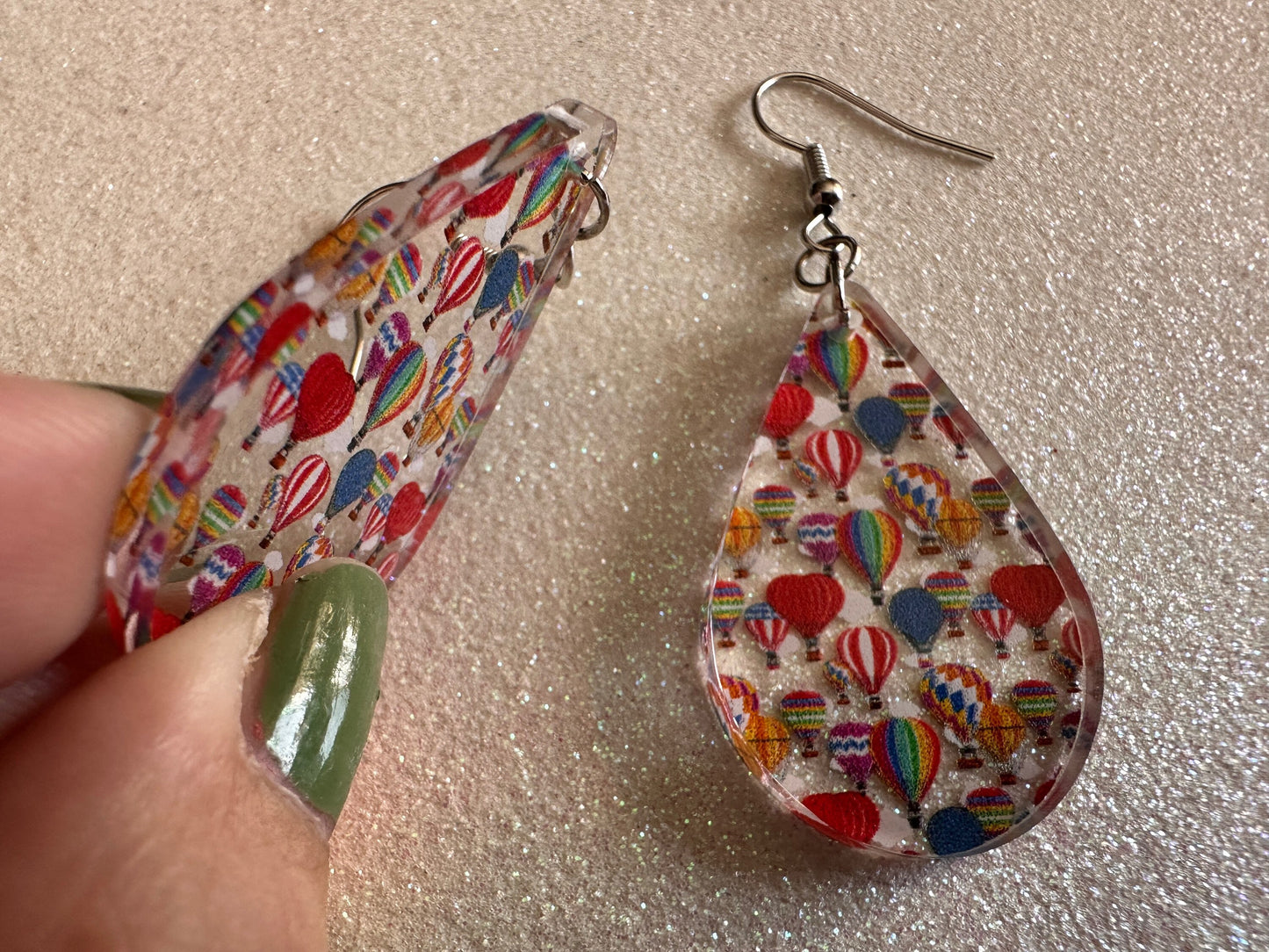 Hot Air Balloon Earrings: Laser Cut Acrylic Earrings, Travel, Globetrotter, Adventure, Hot Air Balloon Festival, Best Gifts for Her/Him/Them