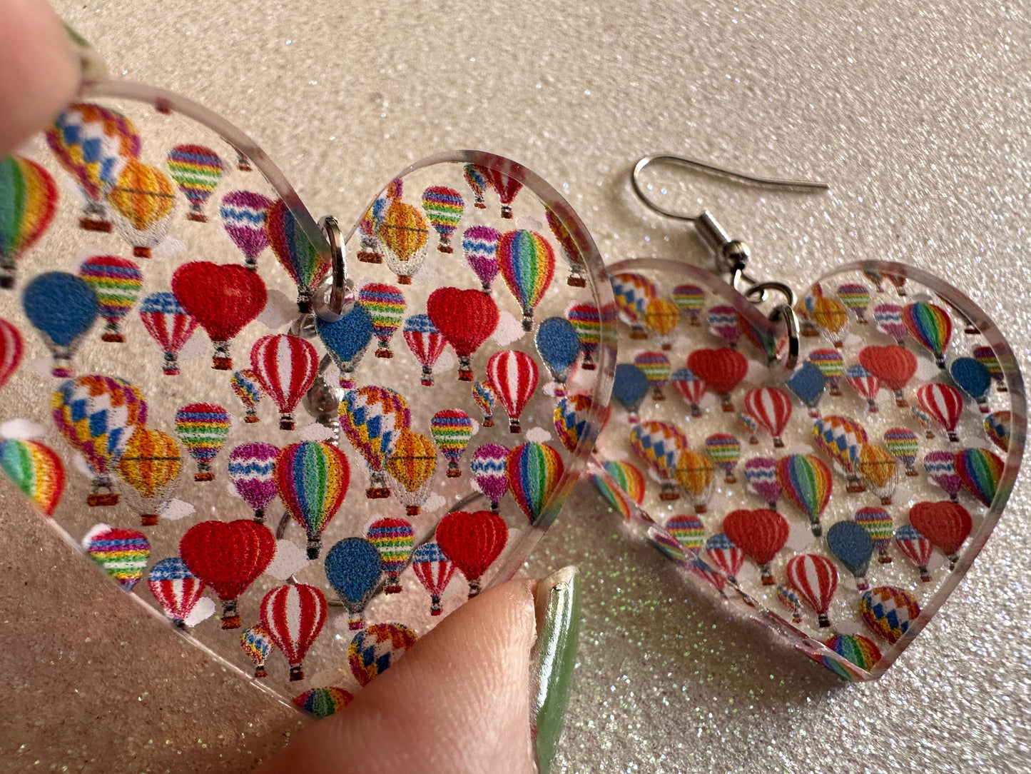 Hot Air Balloon Earrings: Laser Cut Acrylic Earrings, Travel, Globetrotter, Adventure, Hot Air Balloon Festival, Best Gifts for Her/Him/Them