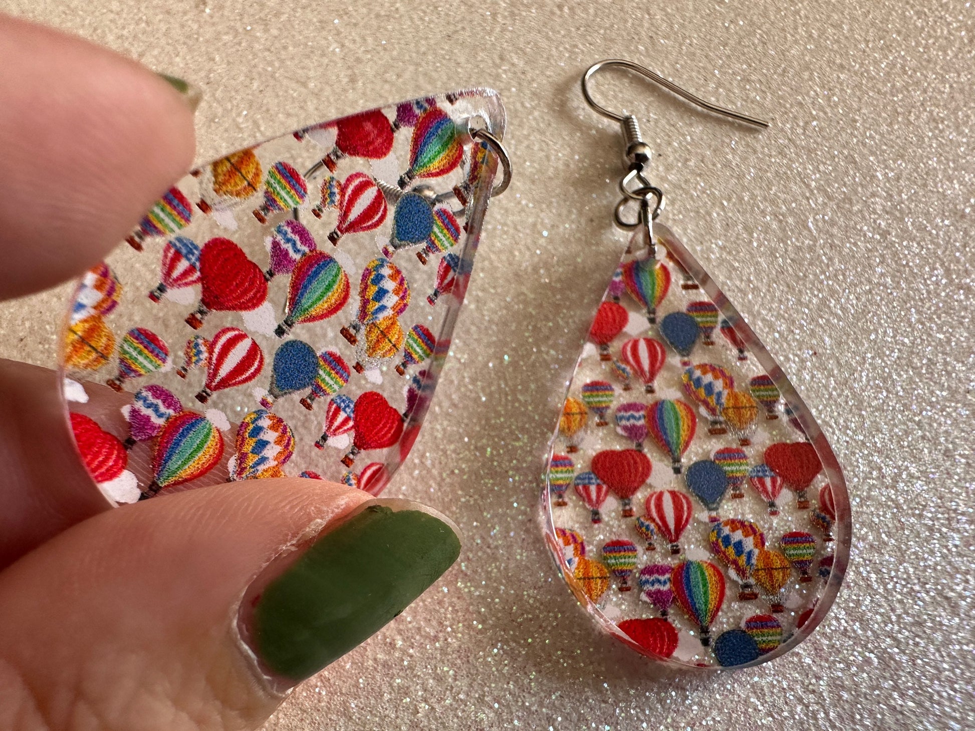 Hot Air Balloon Earrings: Laser Cut Acrylic Earrings, Travel, Globetrotter, Adventure, Hot Air Balloon Festival, Best Gifts for Her/Him/Them