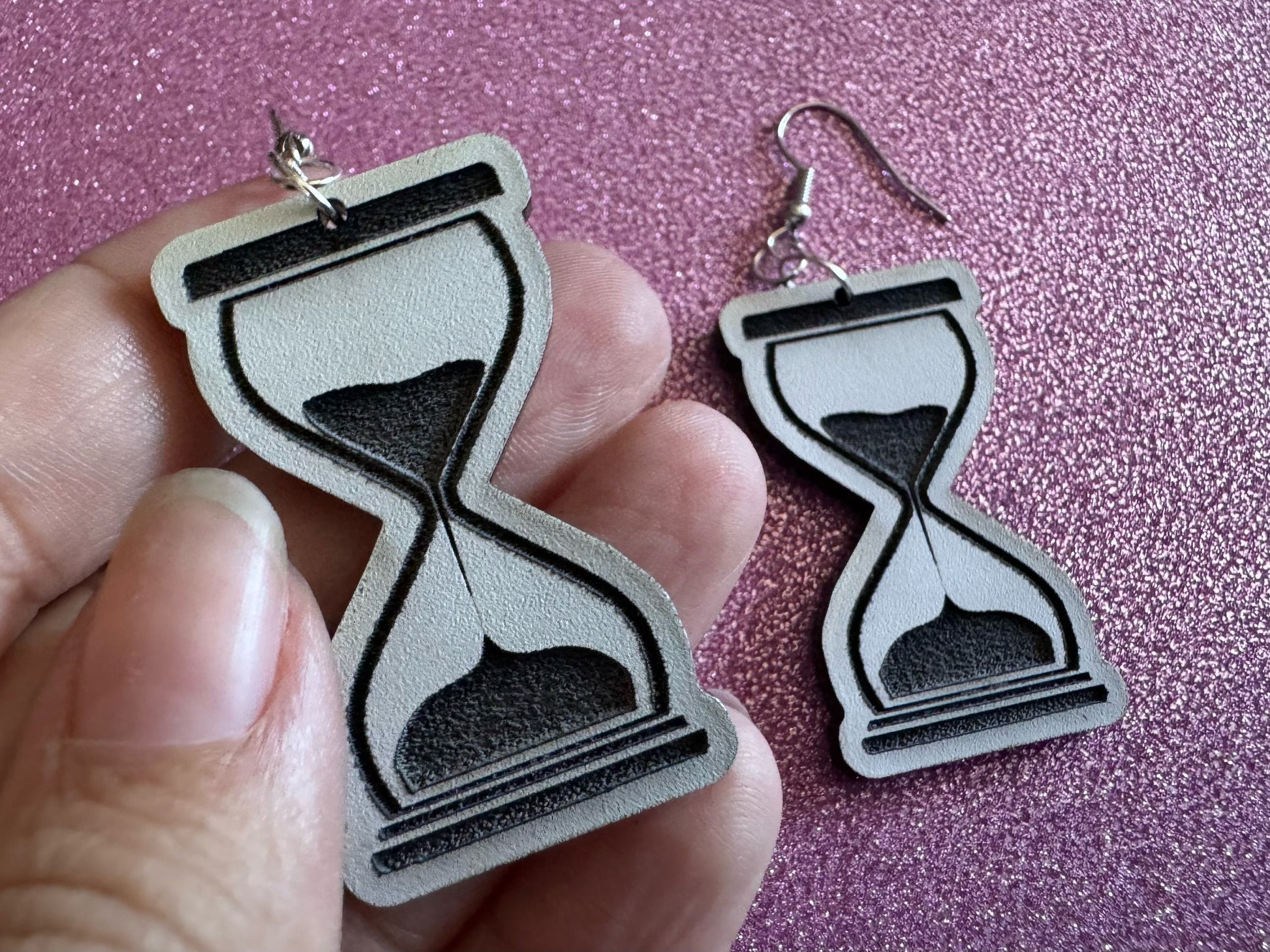 Hourglass Earrings: Laser Cut Acrylic Hourglasses, Time, Pensive, Sand, Antique, Novelty, Classic, Count Down, Best Gifts for Her/Him/Them
