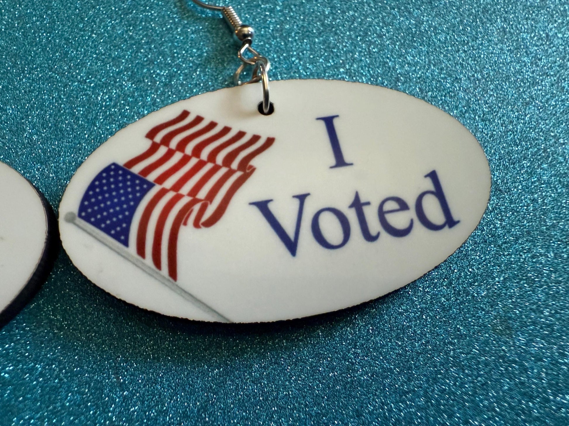 I Voted Earrings: Laser Cut Acrylic Voter Sticker Earrings, 2024 Presidential Election, Trump, Kamala Harris, Best Gifts for Her/Him/Them