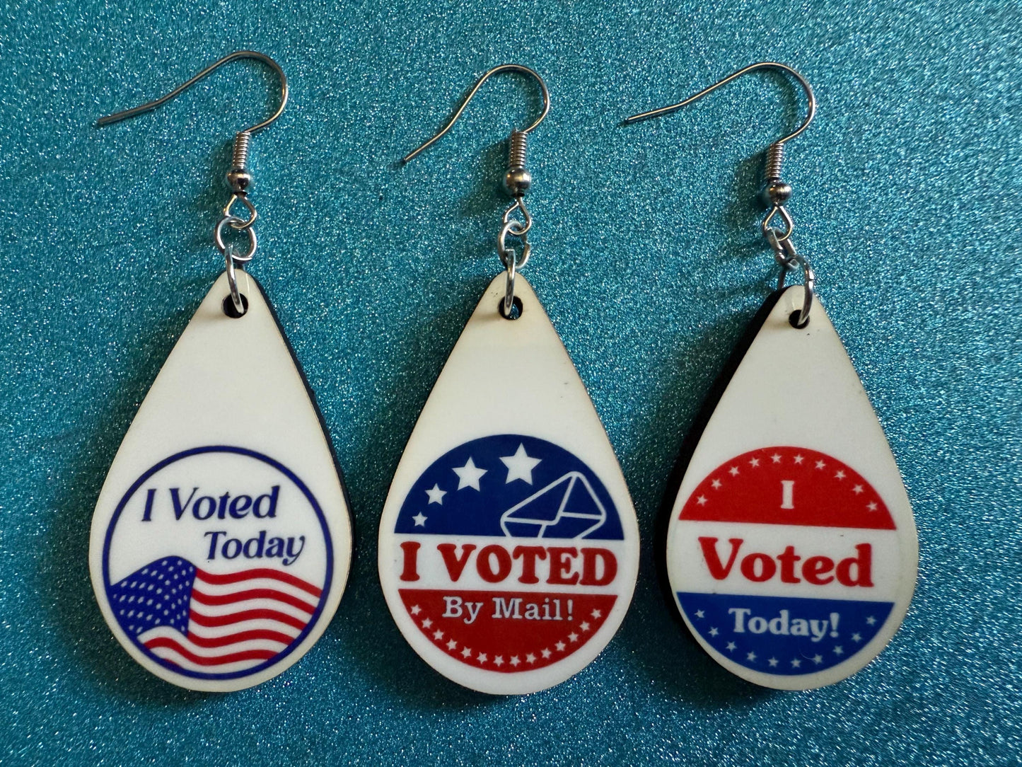 I Voted Today Earrings: Laser Cut Acrylic Voter Sticker Earrings 2024 Presidential Election Trump Kamala Harris, Best Gifts for Her/Him/Them